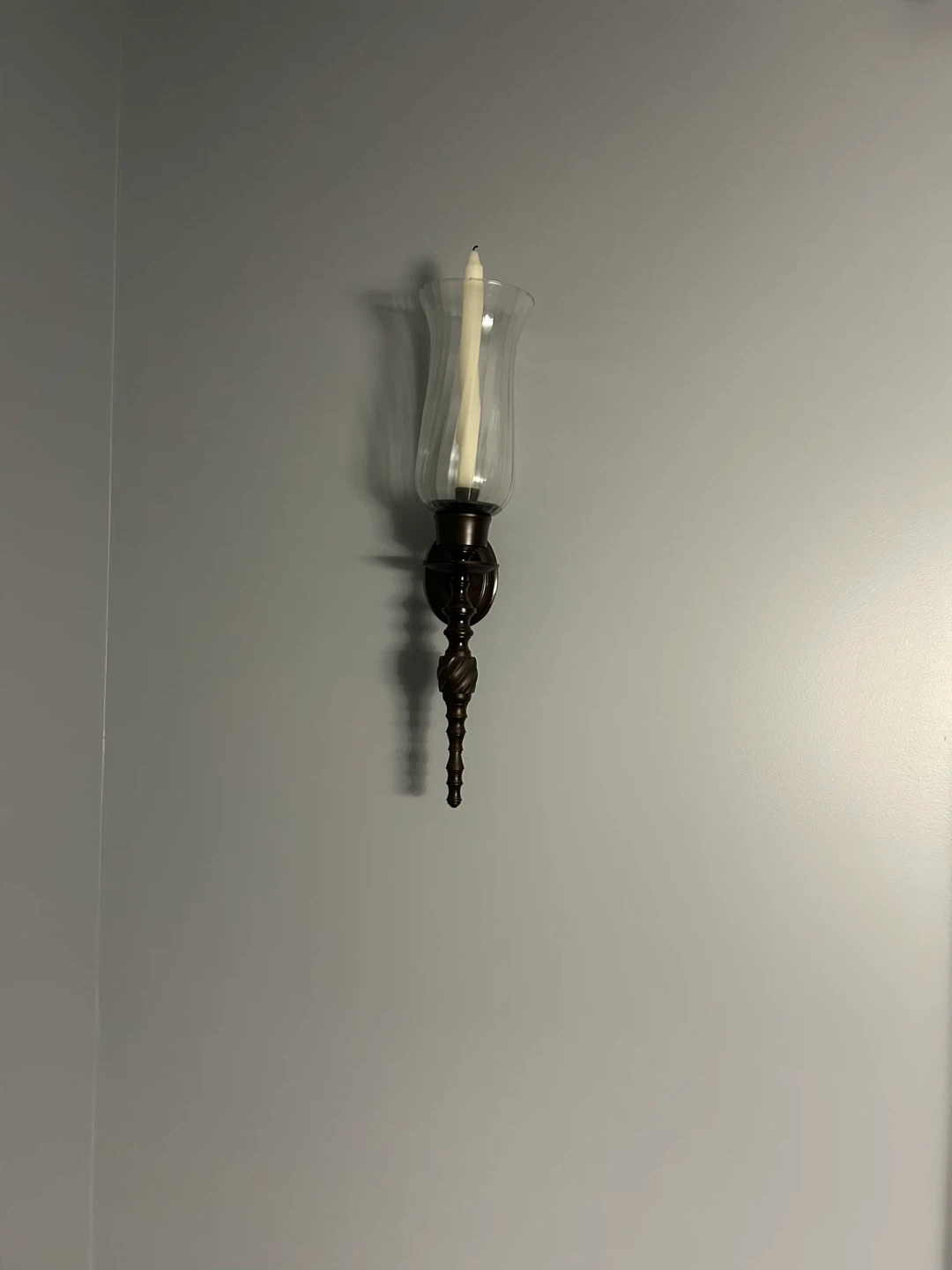 Set of 2 Bronze Wall Sconce Candle Holders