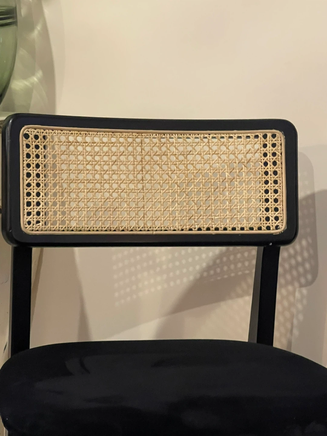 Black Accent Chair with Rattan Back - photo 4