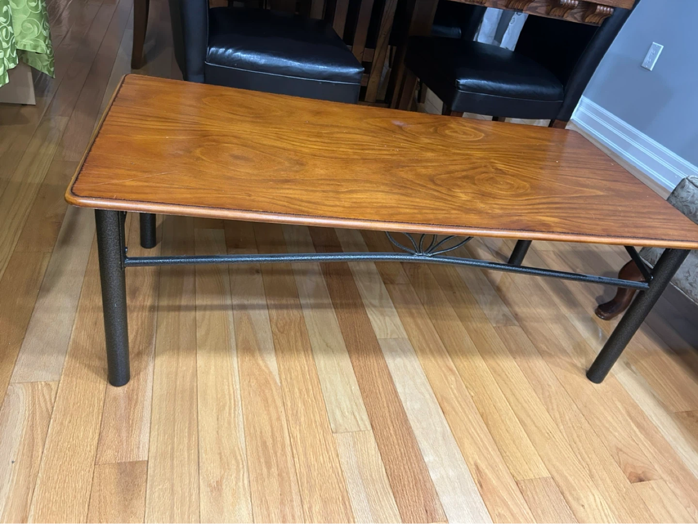 Wooden coffee table and 2 Side Table with Metal Legs