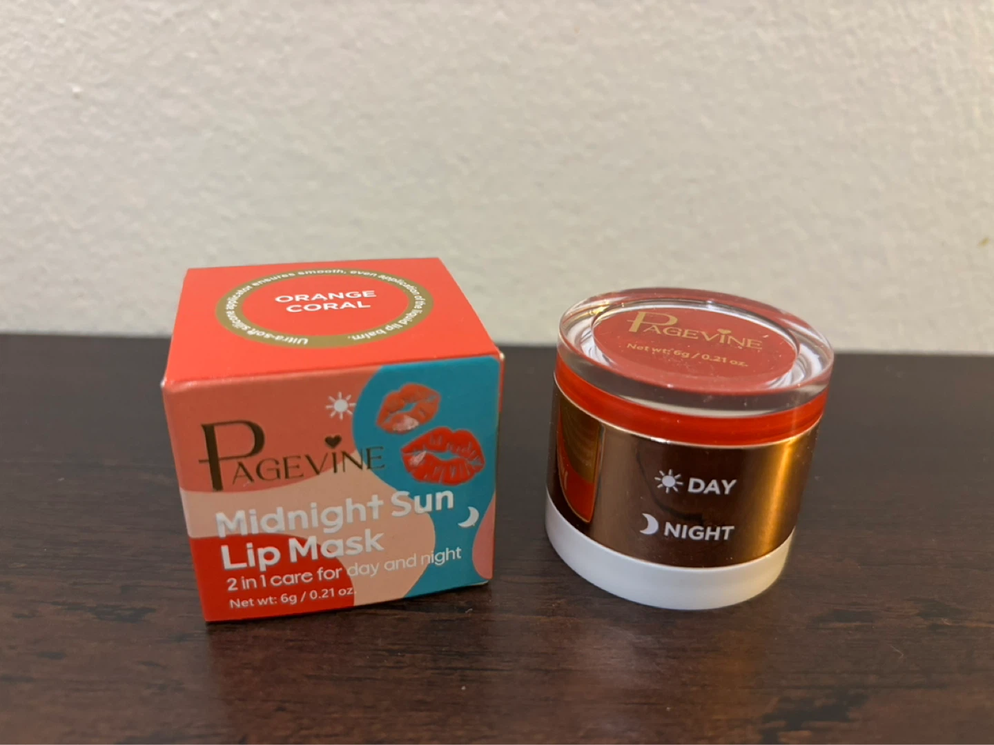PageVine Midnight Sun Lip Mask - Orange Coral