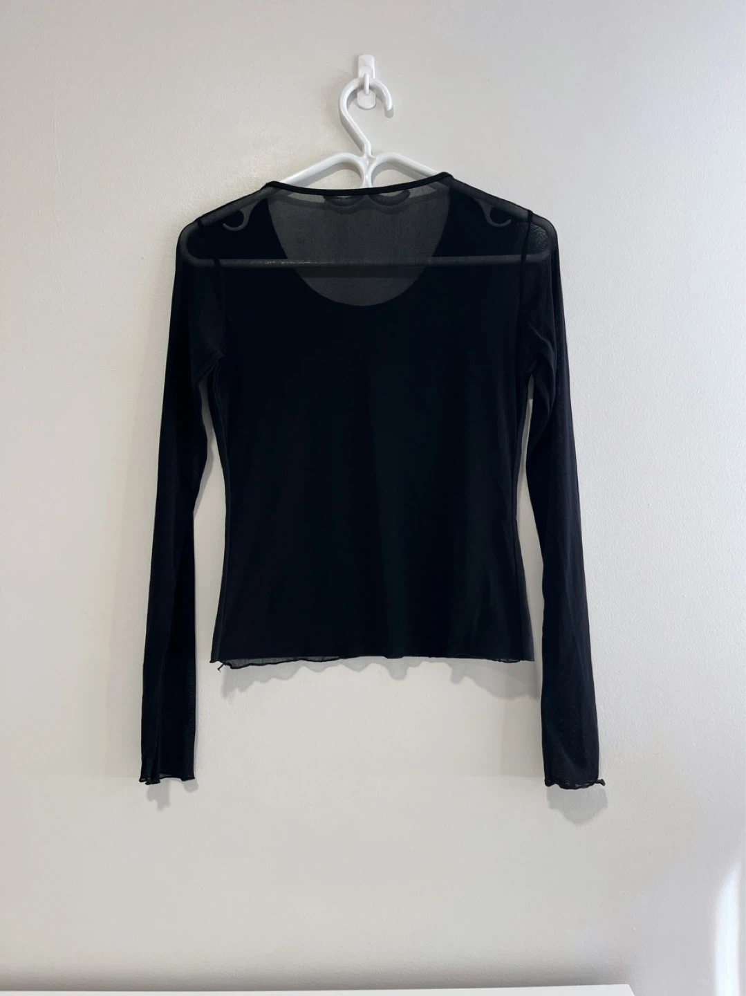 Gianni Versace Black Mesh Long Sleeve Top - photo 2