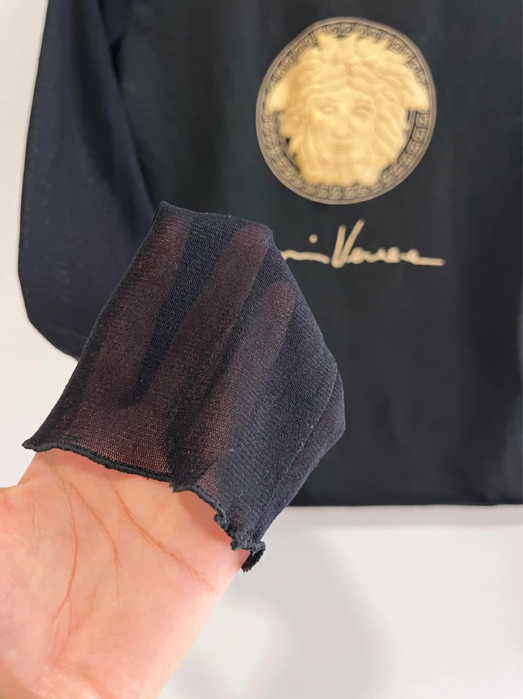 Gianni Versace Black Mesh Long Sleeve Top - photo 3