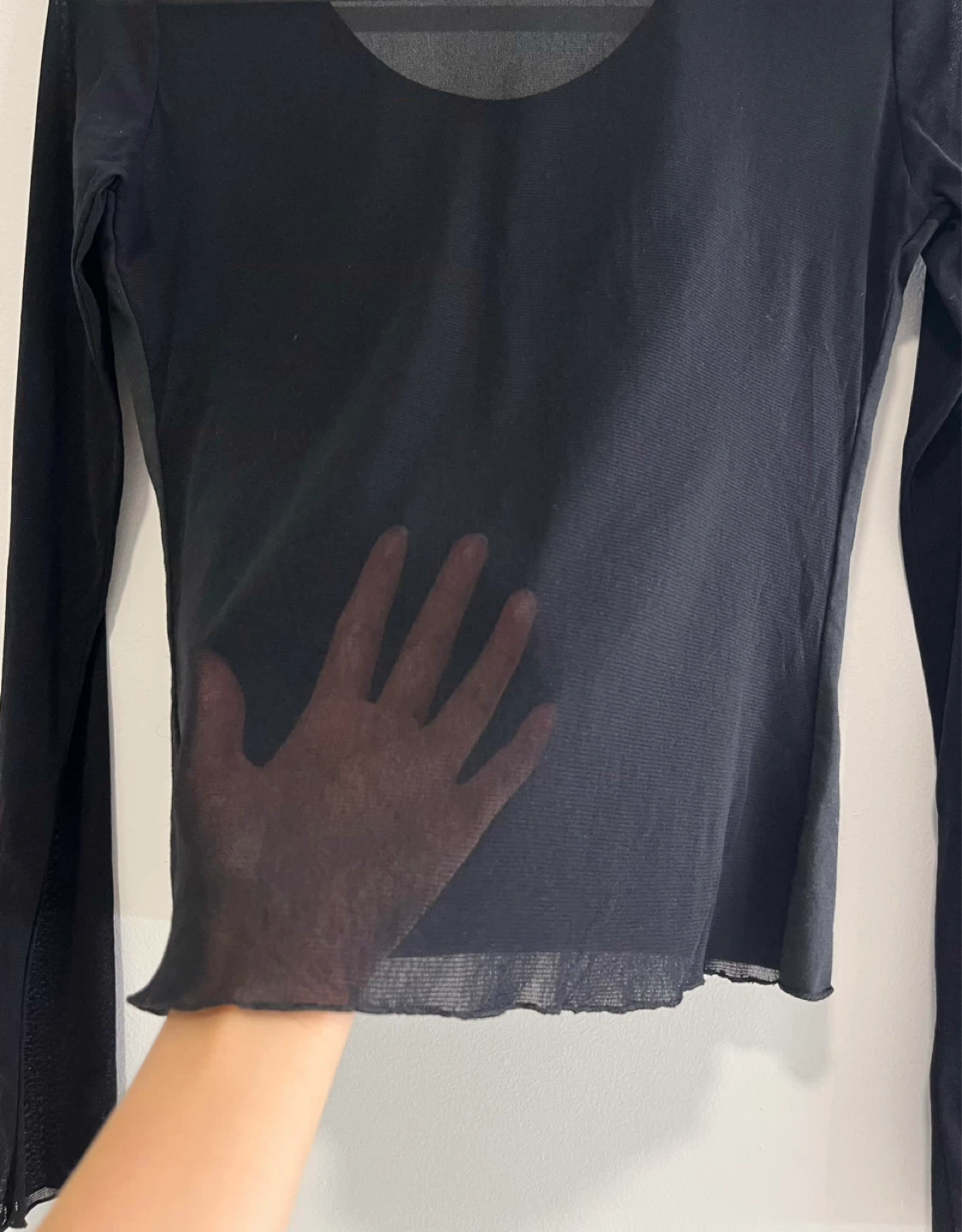 Gianni Versace Black Mesh Long Sleeve Top - photo 4