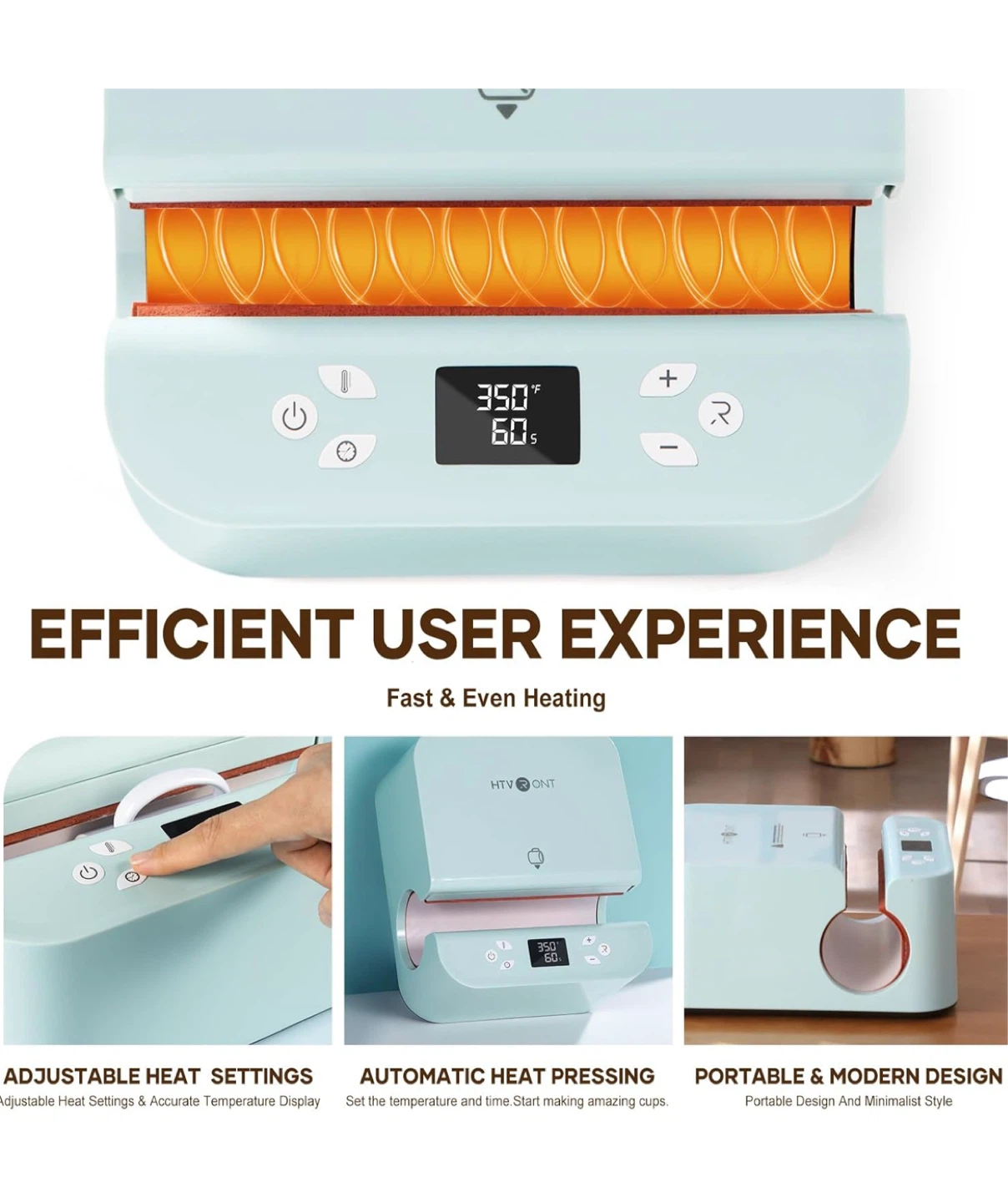 HTVRONT Auto Tumbler / Mug Heat Press Machine - photo 4