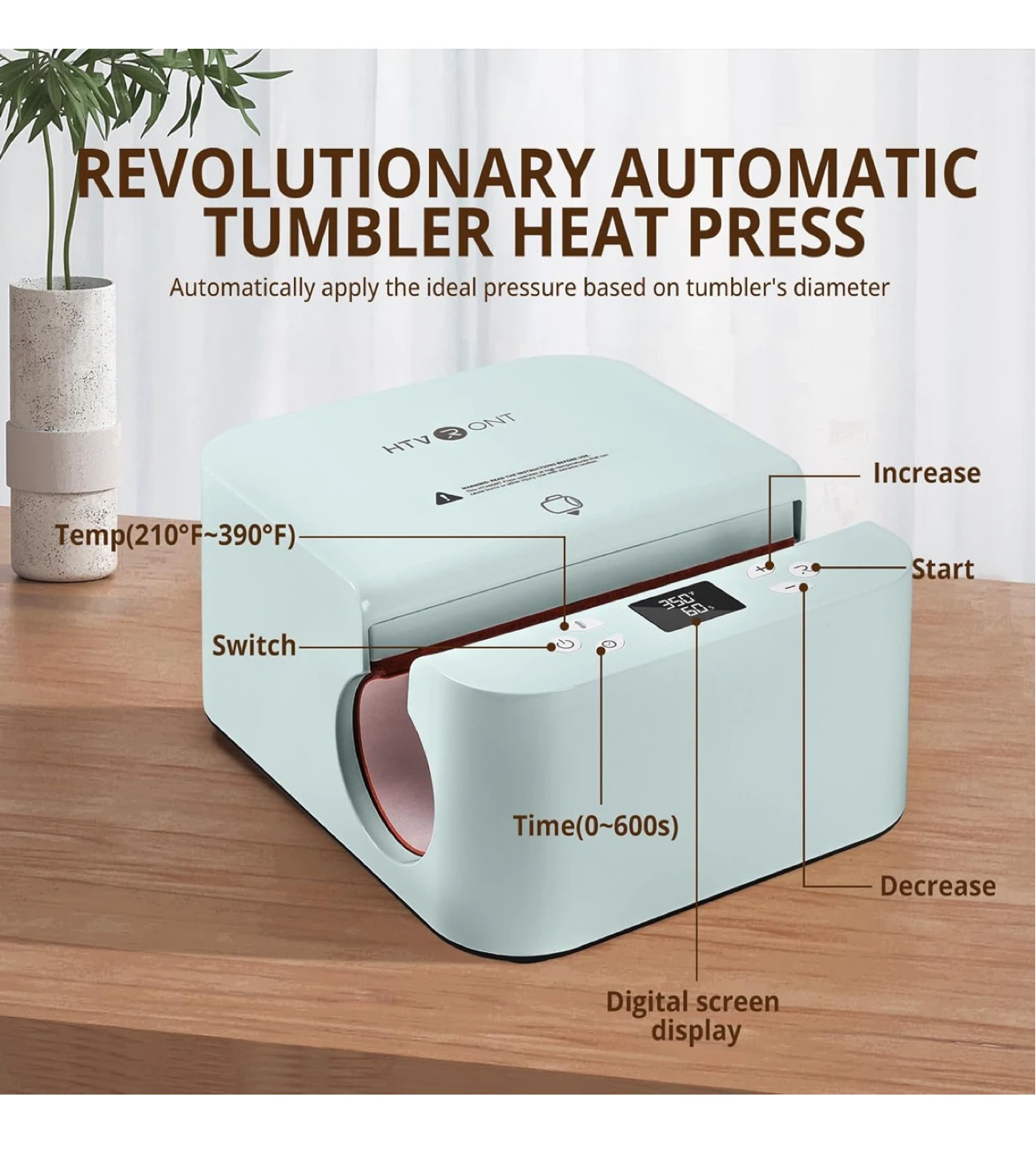HTVRONT Auto Tumbler / Mug Heat Press Machine - photo 3