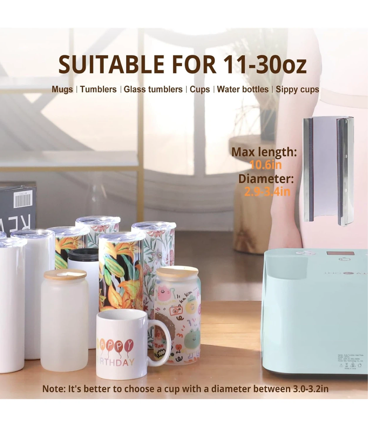 HTVRONT Auto Tumbler / Mug Heat Press Machine - photo 5