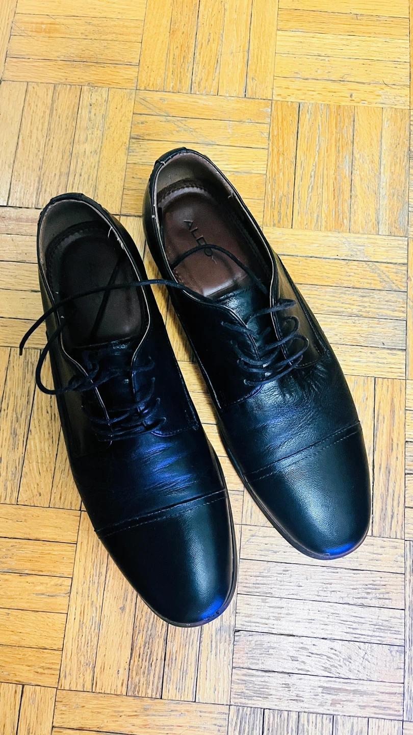 ALDO Black Leather Oxford Dress Shoes