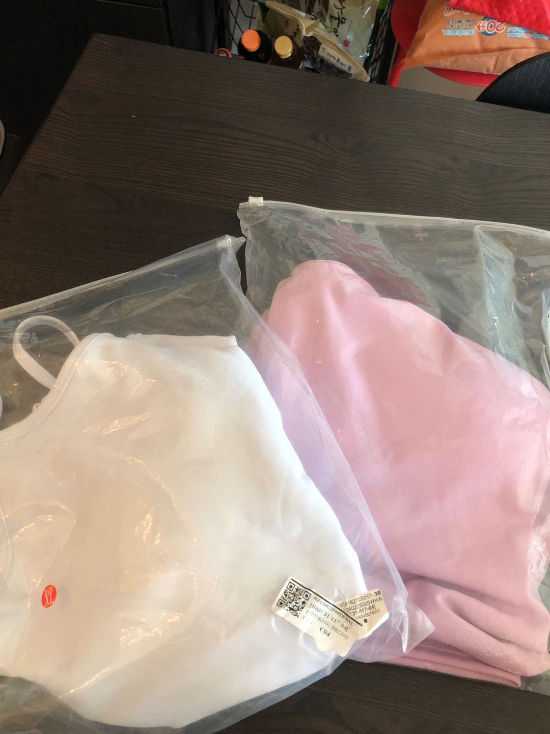 White&pink Camisole Tank Top with caps