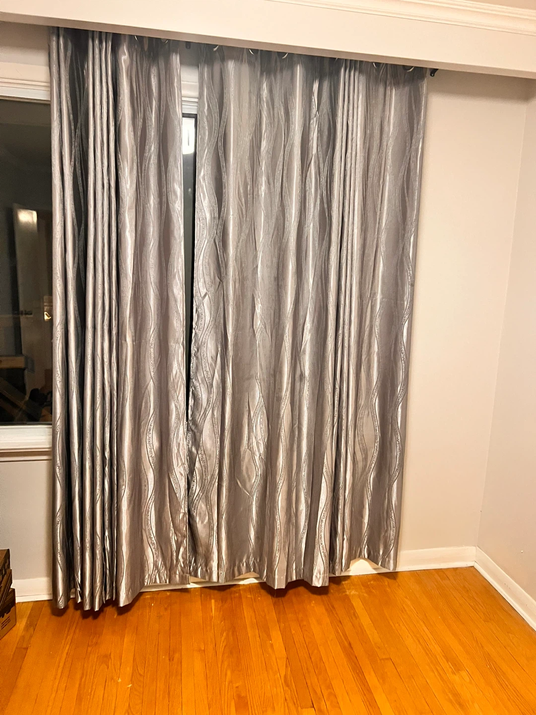 Silver Wave Pattern Curtains - photo 2