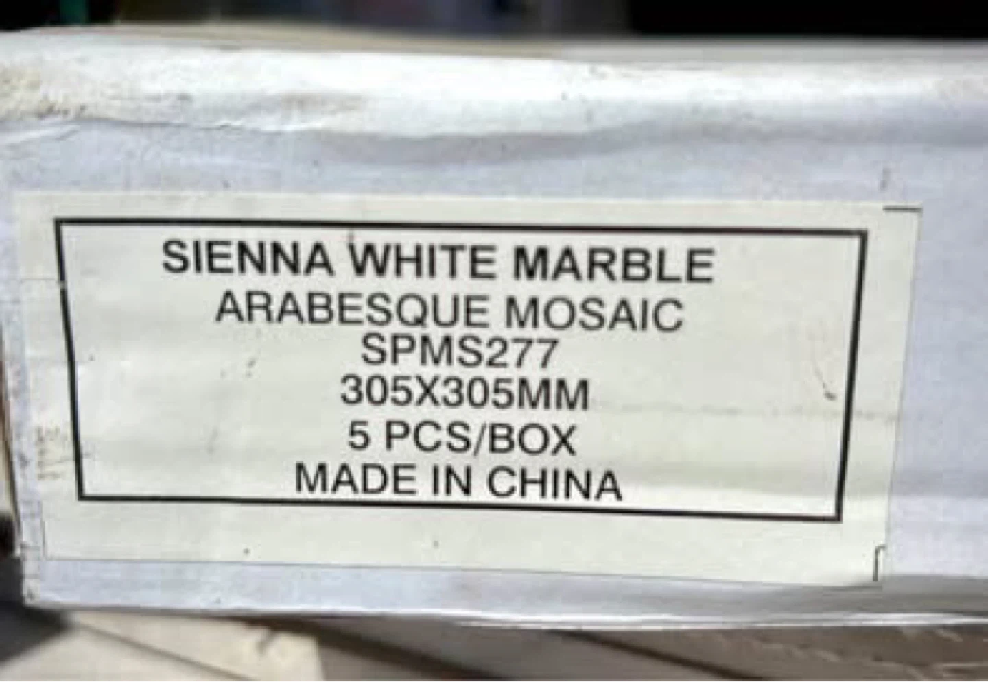 White Marble Arabesque Mosaic Tiles 5 ft.² - photo 2