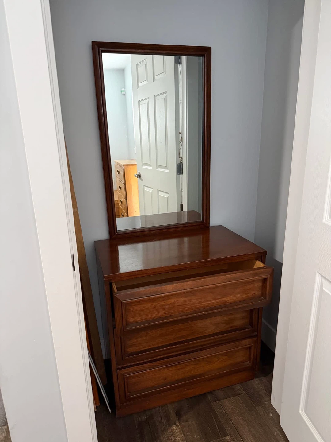 Wooden Dresser with Mirror