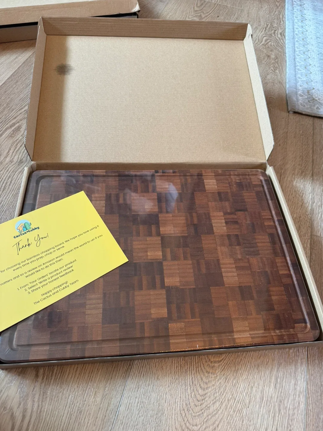 NEW Cactus and Cubby Premium Bamboo Cutting Board - Sealed