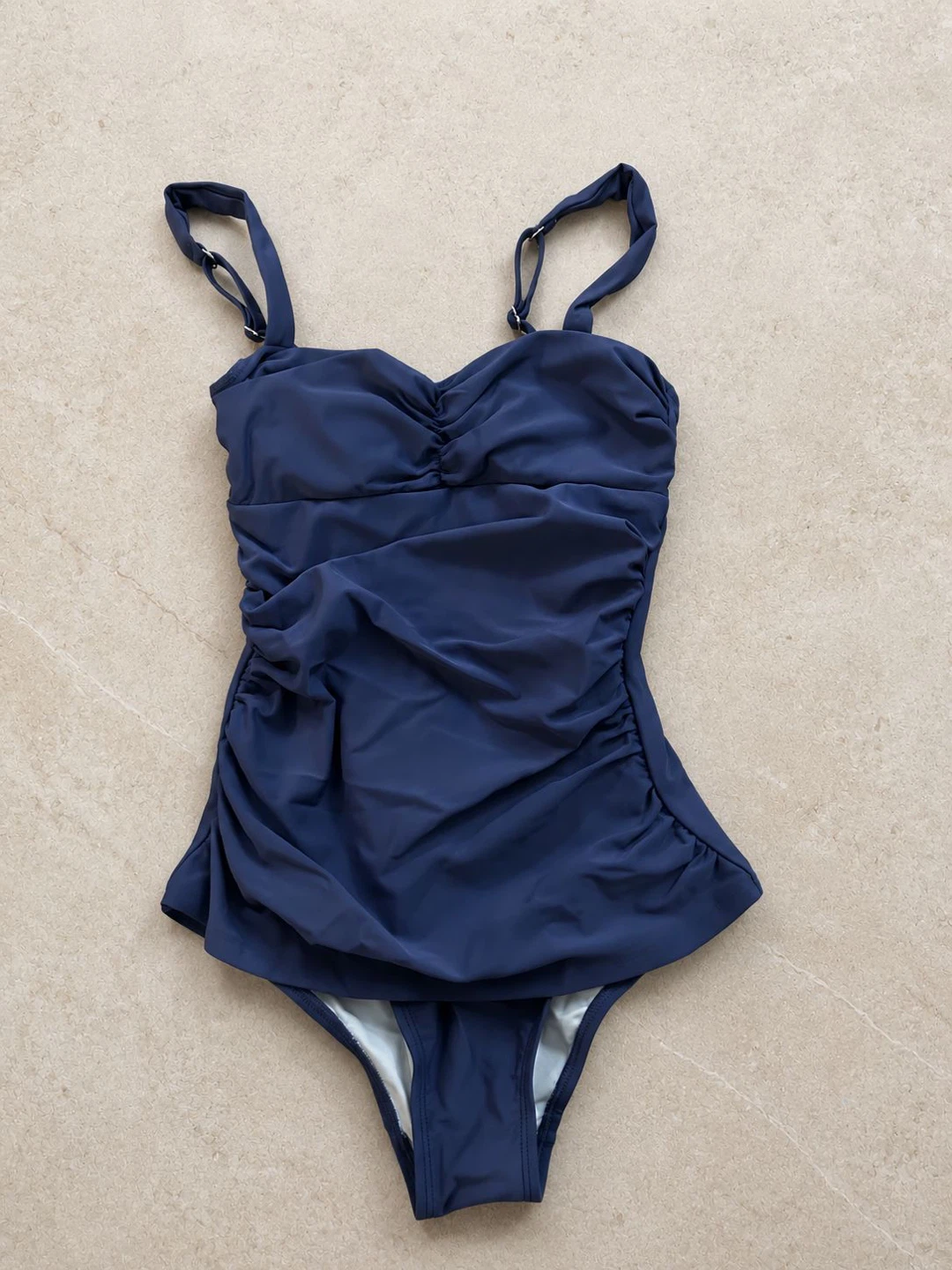 Navy Blue Ruched Swimsuit