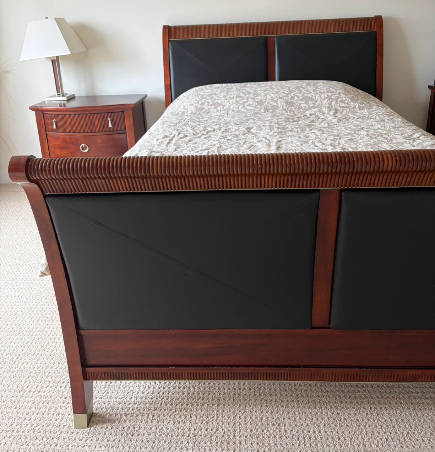 Cherry Wood Bedroom Set with Nightstand and Dresser - photo 3