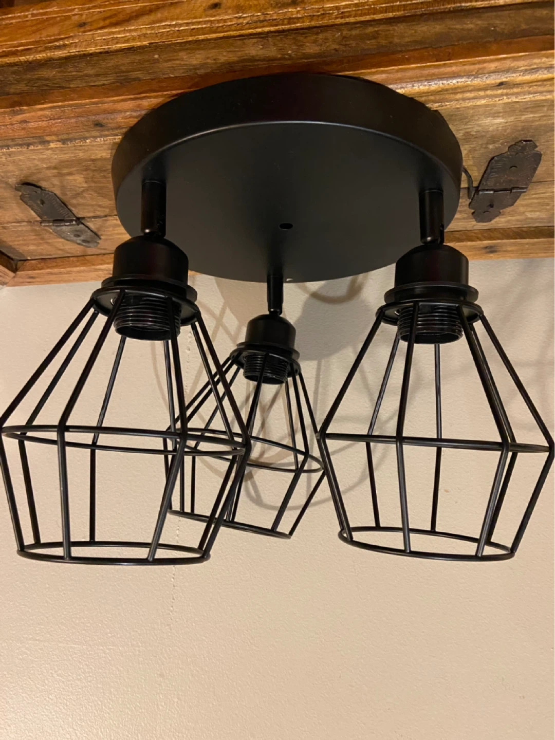 New 3 Cage Industrial Ceiling Light Fixture