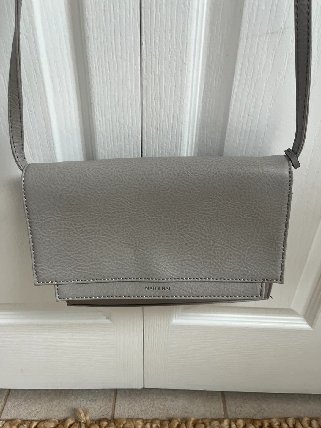 Matt & Nat Grey Vegan Leather Crossbody Bag