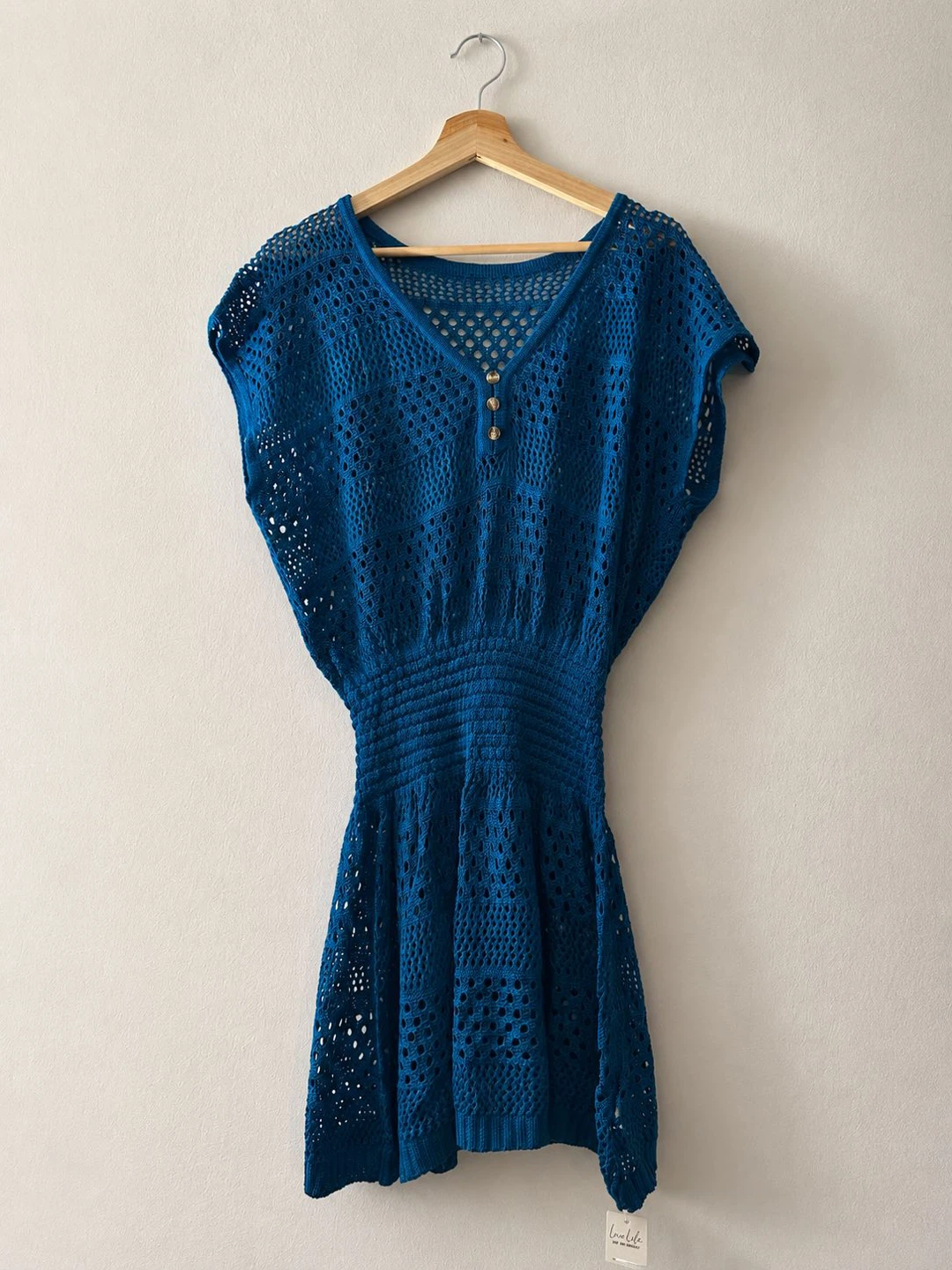 Love Lild Blue Crochet cover-up Dress