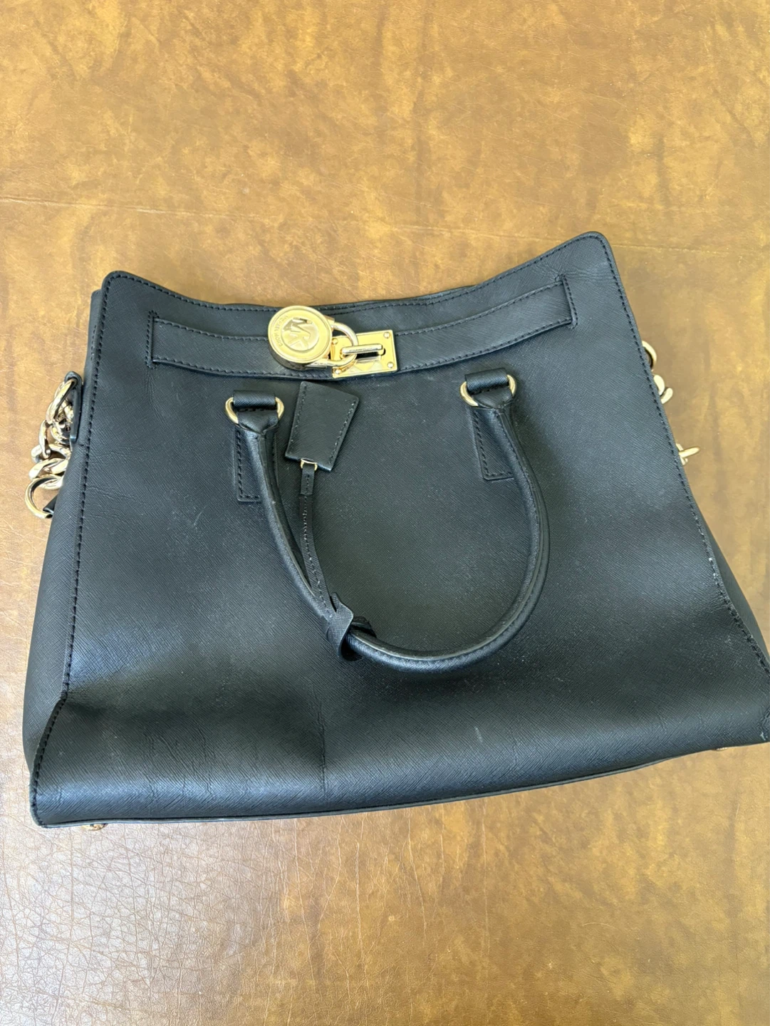 Michael Kors Black Leather Satchel Bag