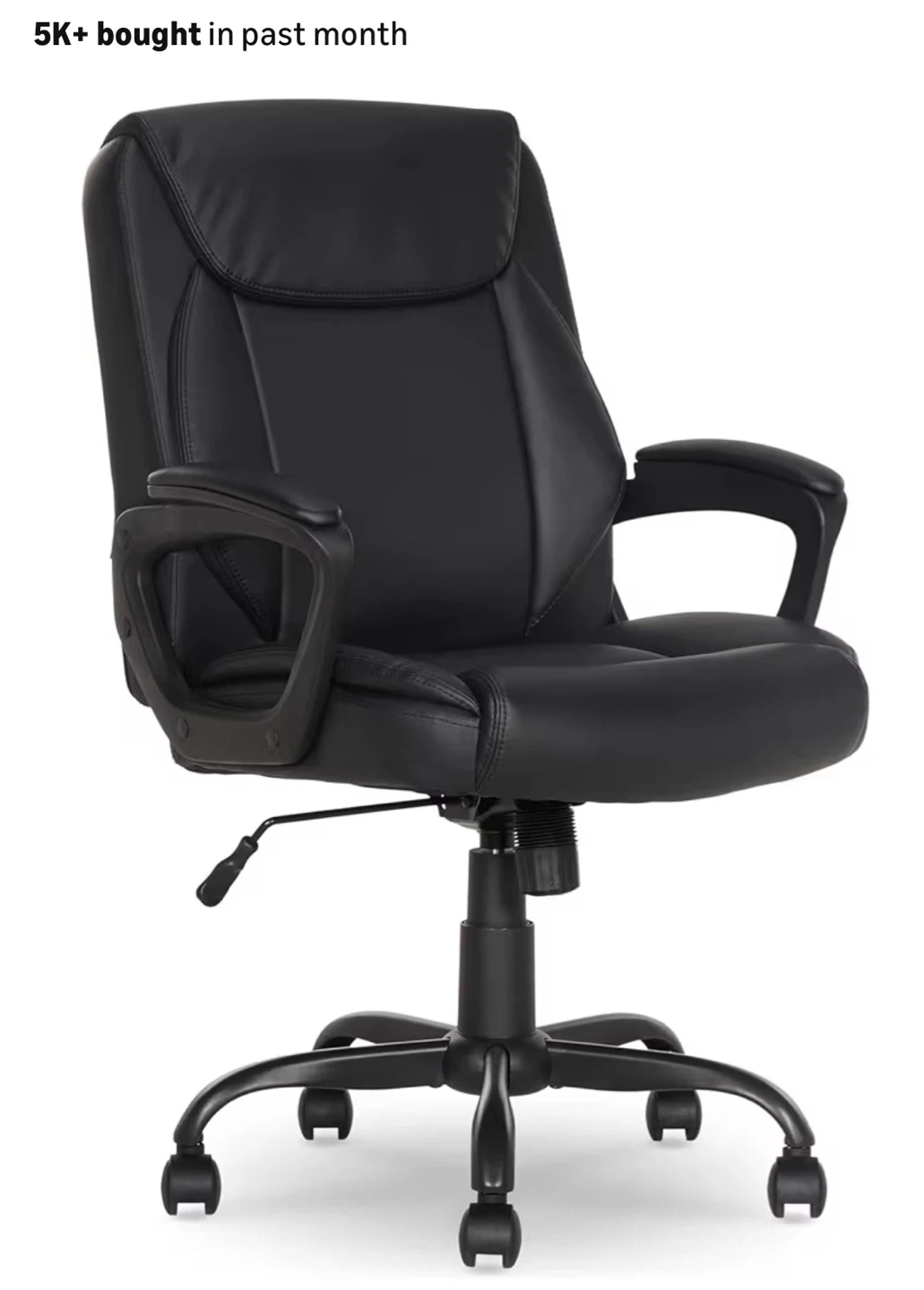 Black Faux Leather Office Chair