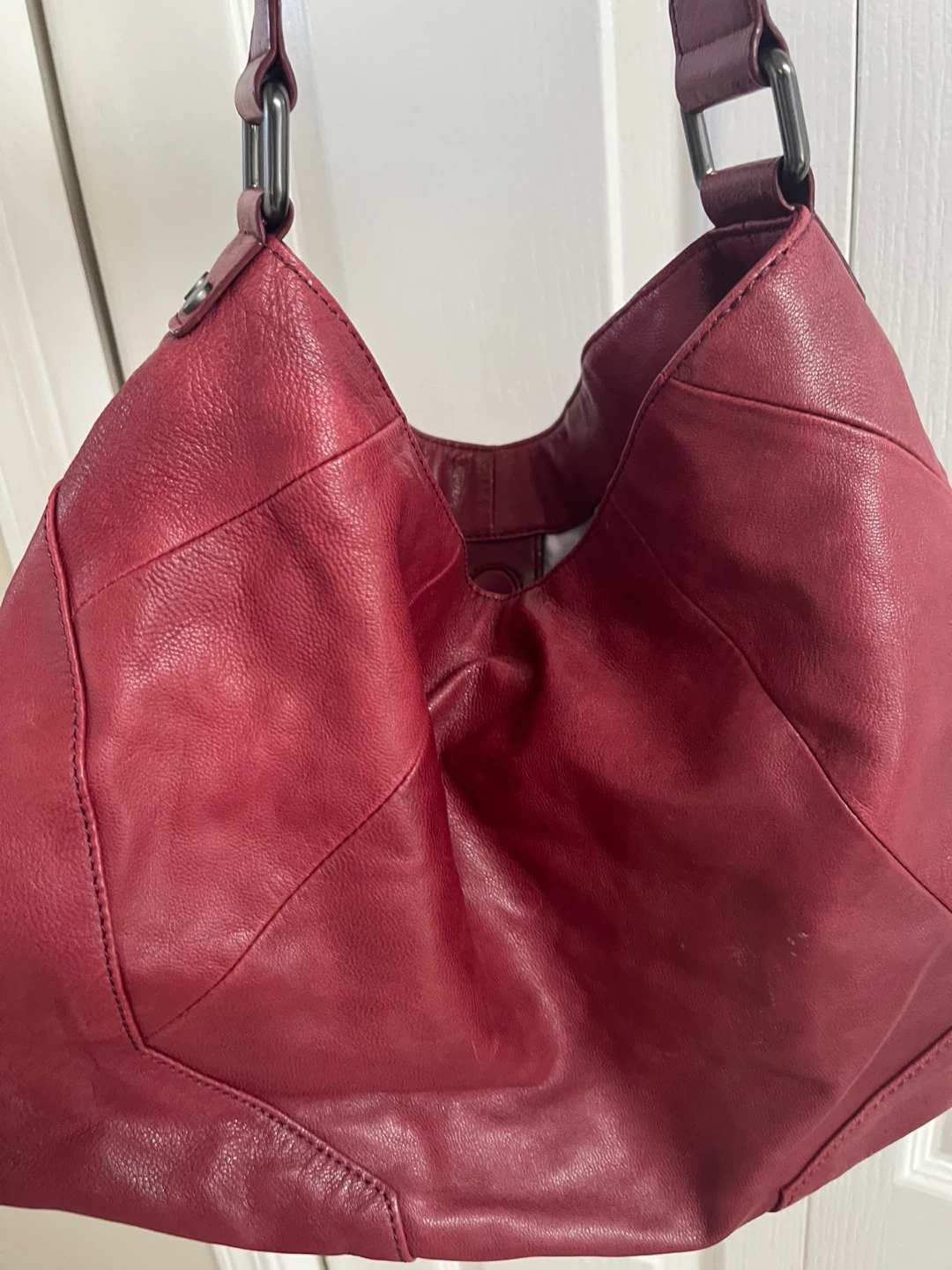 Red Leather Shoulder Bag