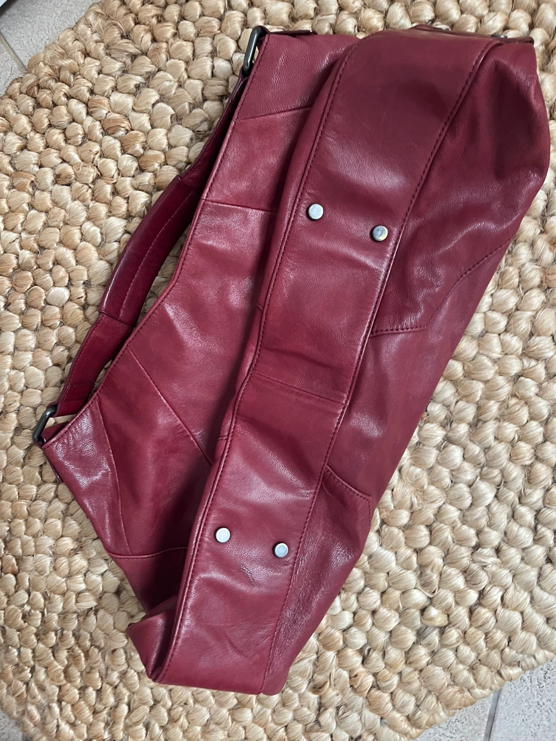 Red Leather Shoulder Bag - photo 3