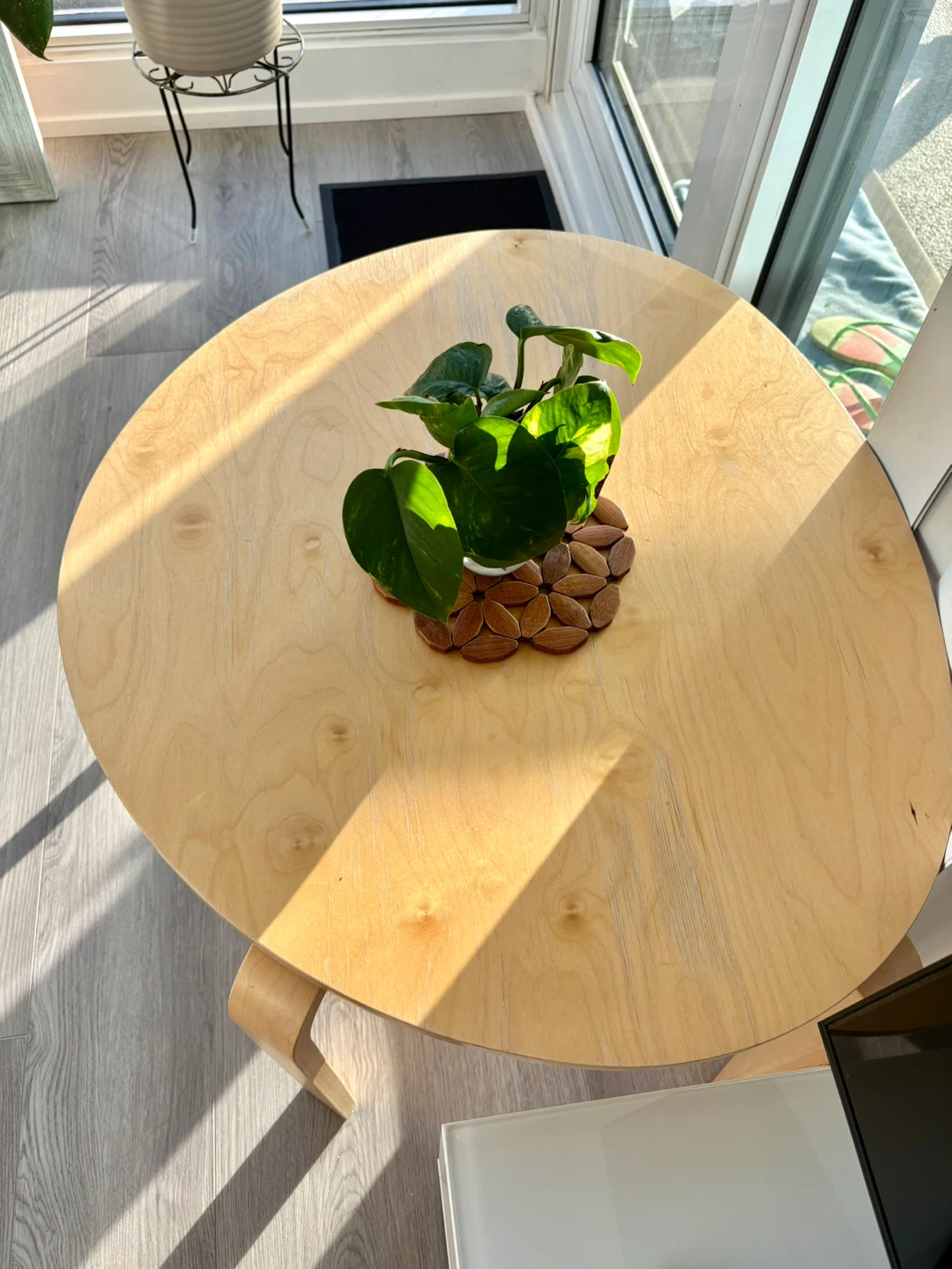 Round Wood Side Table