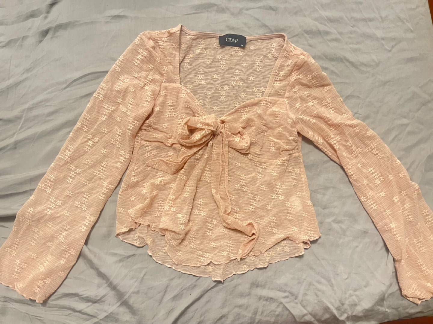 Cider Pink Sheer Bow Front Top - photo 3