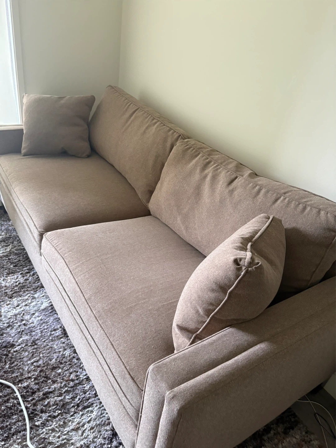 Brown Sofa with Pillows