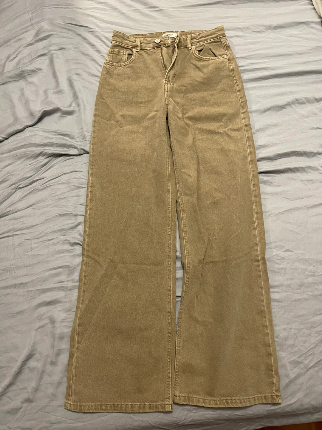 Pull&Bear Wide Leg Jeans Tan Size 2 - photo 4