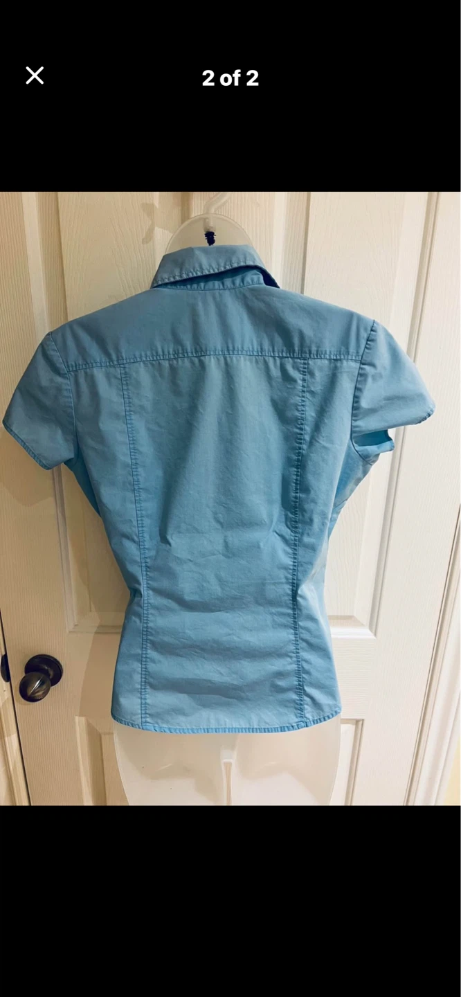 Light Blue Short Sleeve Button-Up Shirt - photo 2