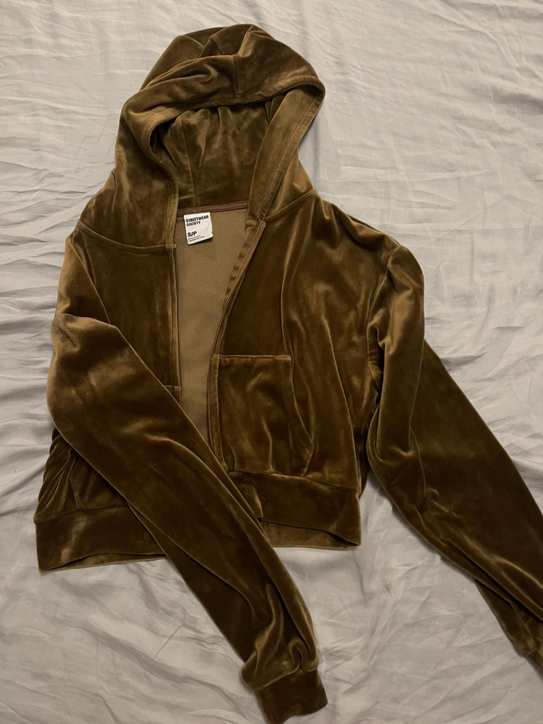 Streetwear Society Velour Zip-Up Hoodie