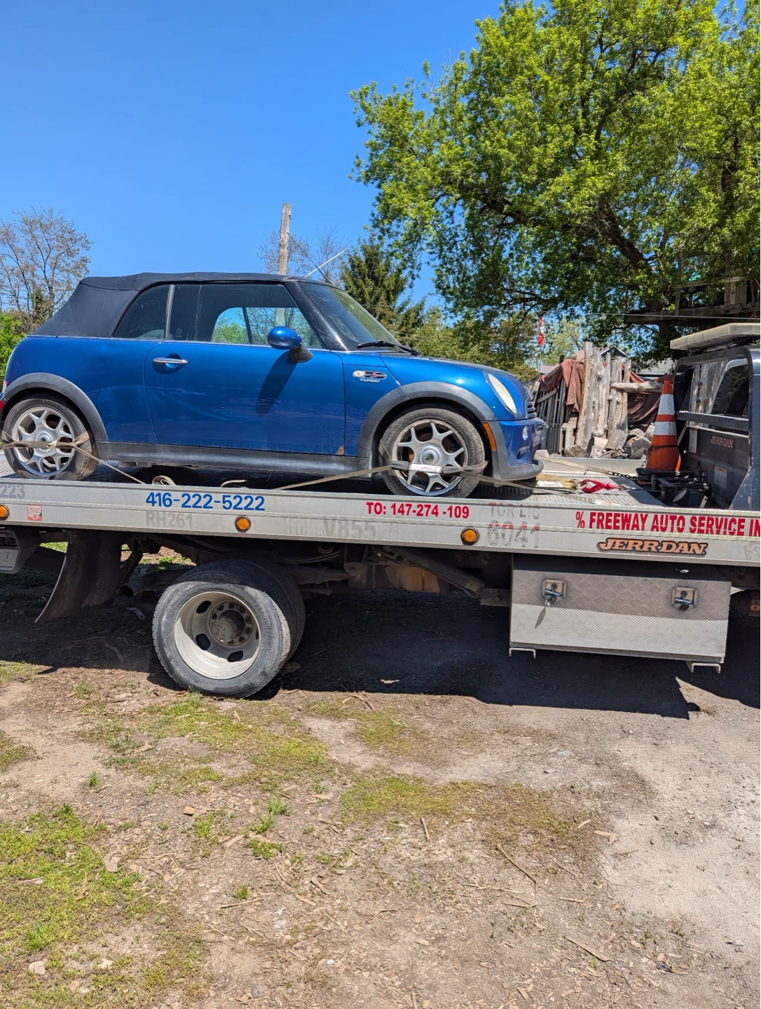 Blue Mini Cooper Convertible