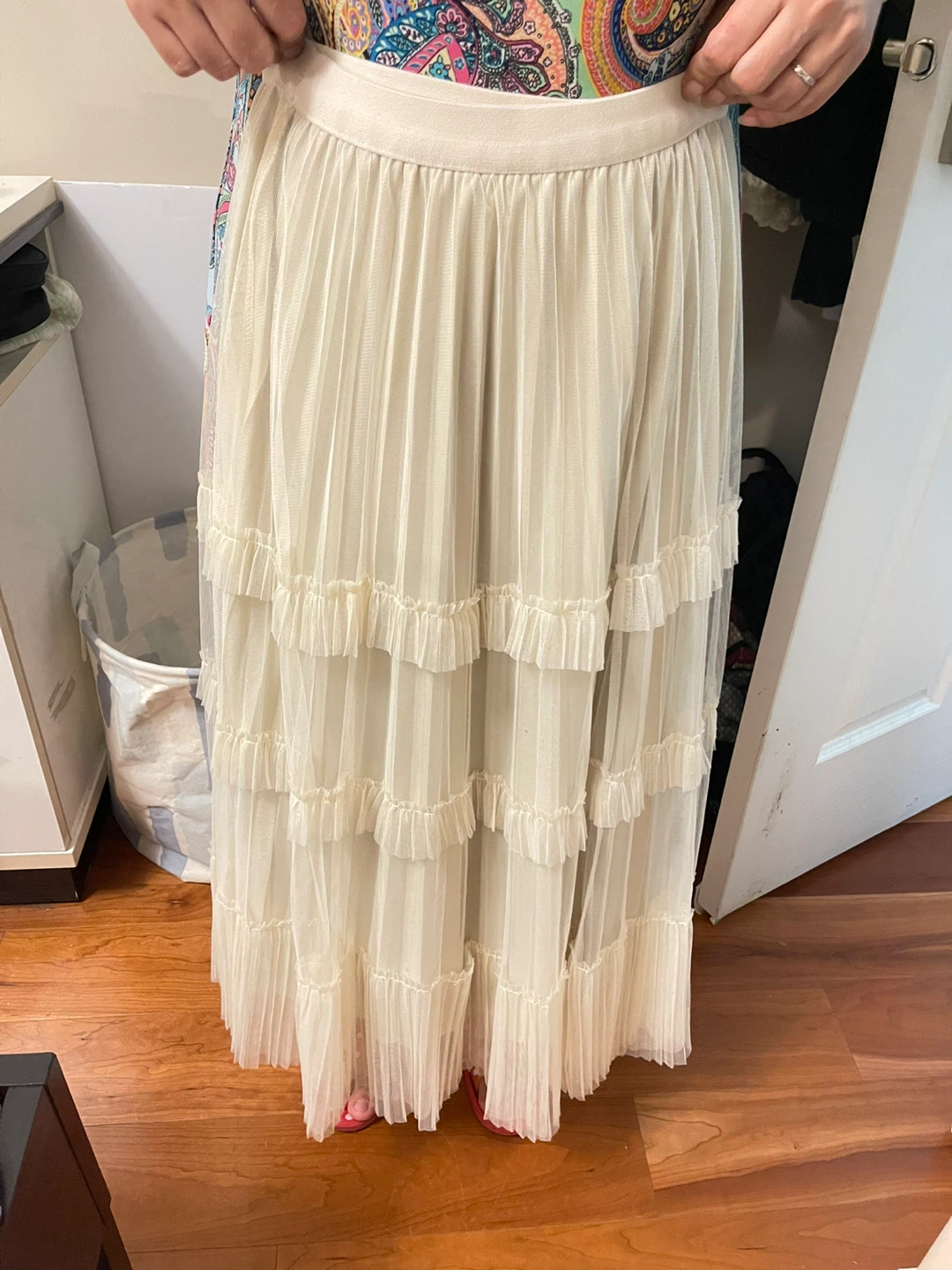 Cream Tiered Tulle Maxi Skirt - photo 3