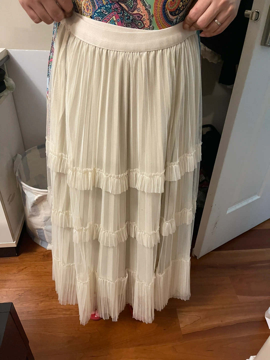Cream Tiered Tulle Maxi Skirt - photo 2