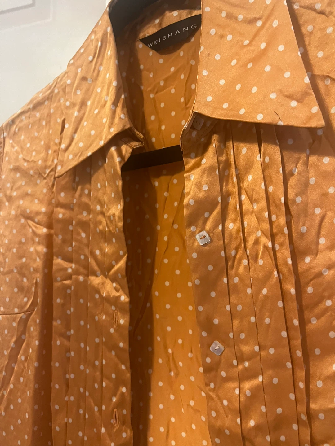 Sz- XS 100% Silk Polka Dot Button-Up Shirt - photo 2