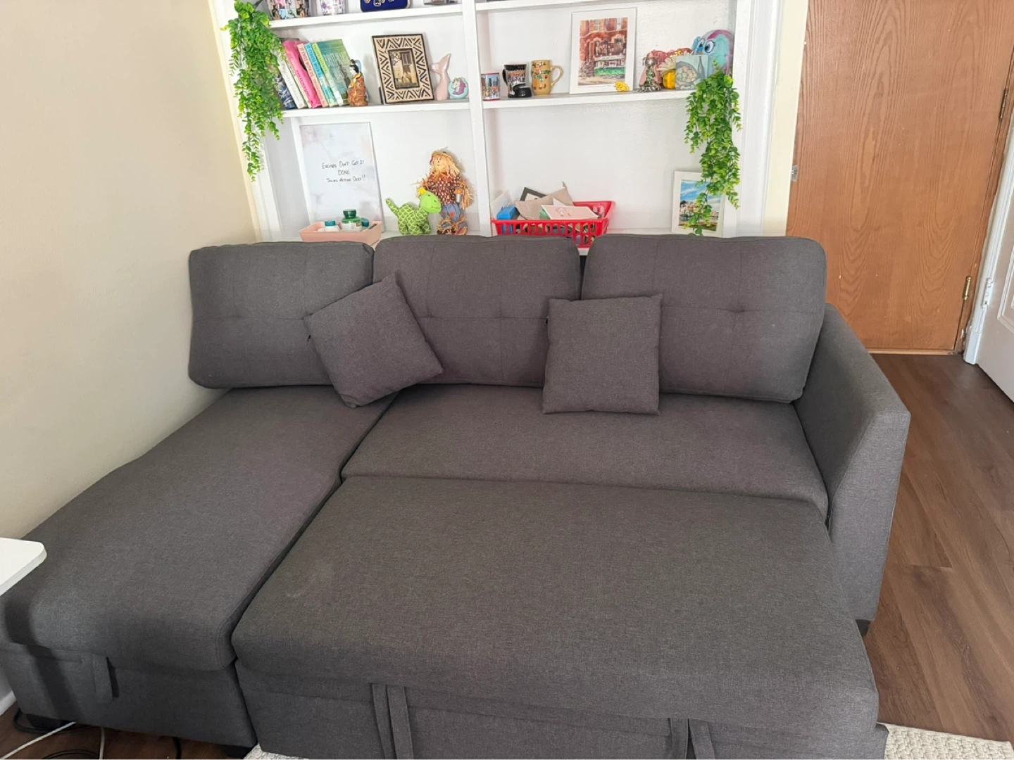Gray Sectional Sleeper Sofa with Storage - photo 2