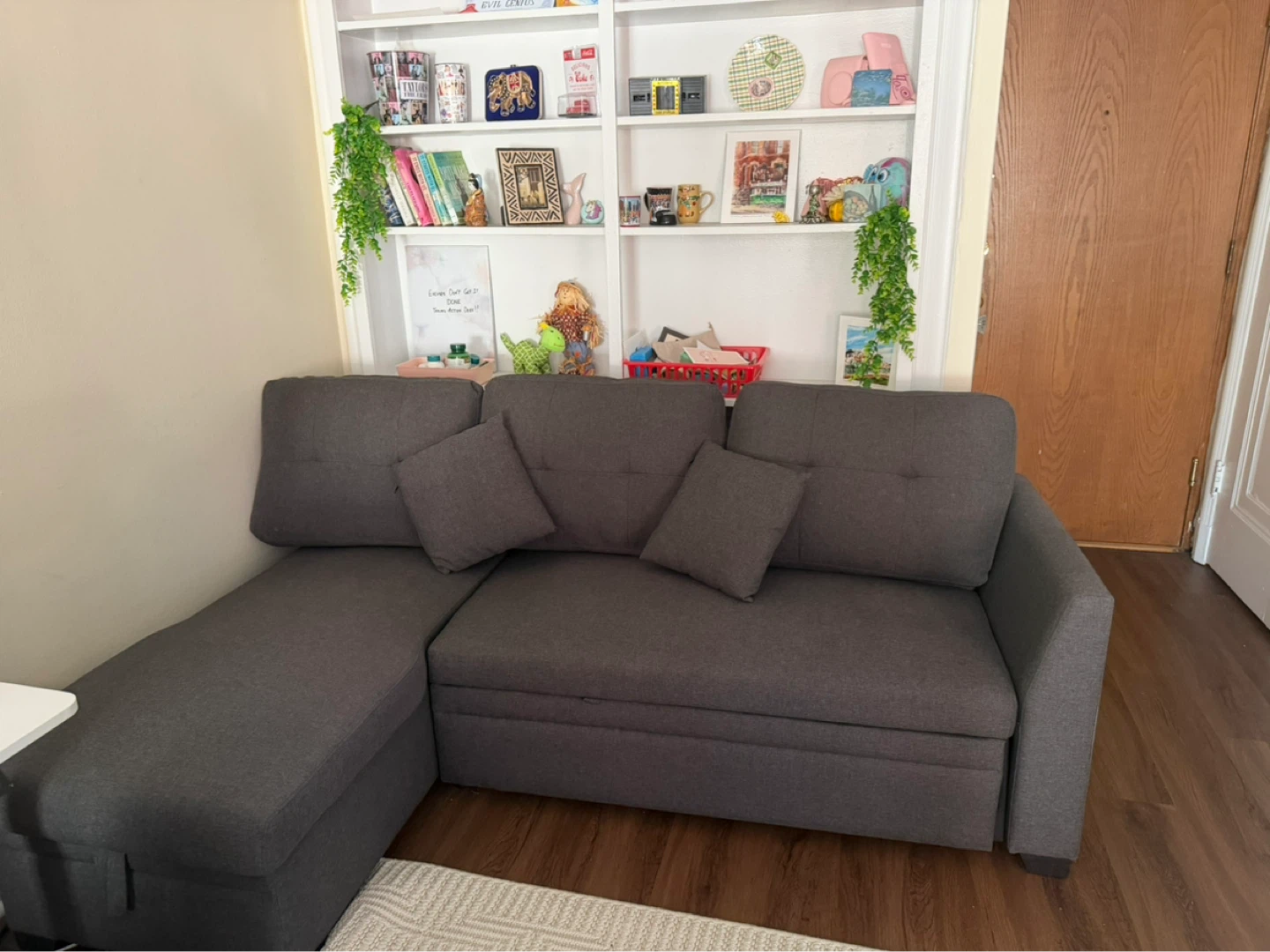 Gray Sectional Sleeper Sofa with Storage - photo 3