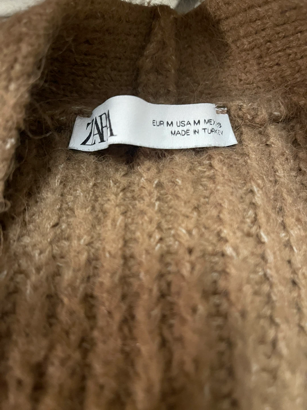Zara Brown Knit Cardigan Sweater Size Medium