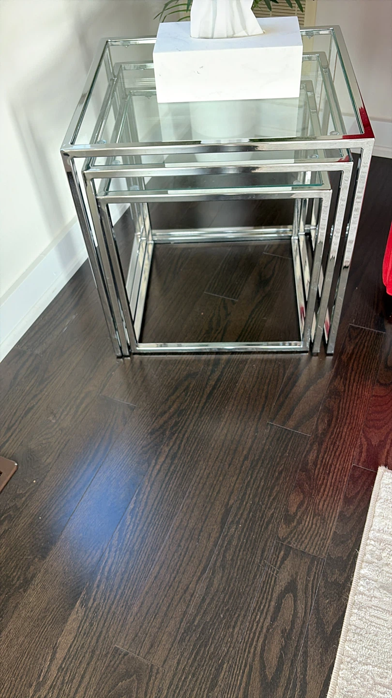 Nesting Side Tables - Chrome and Glass
