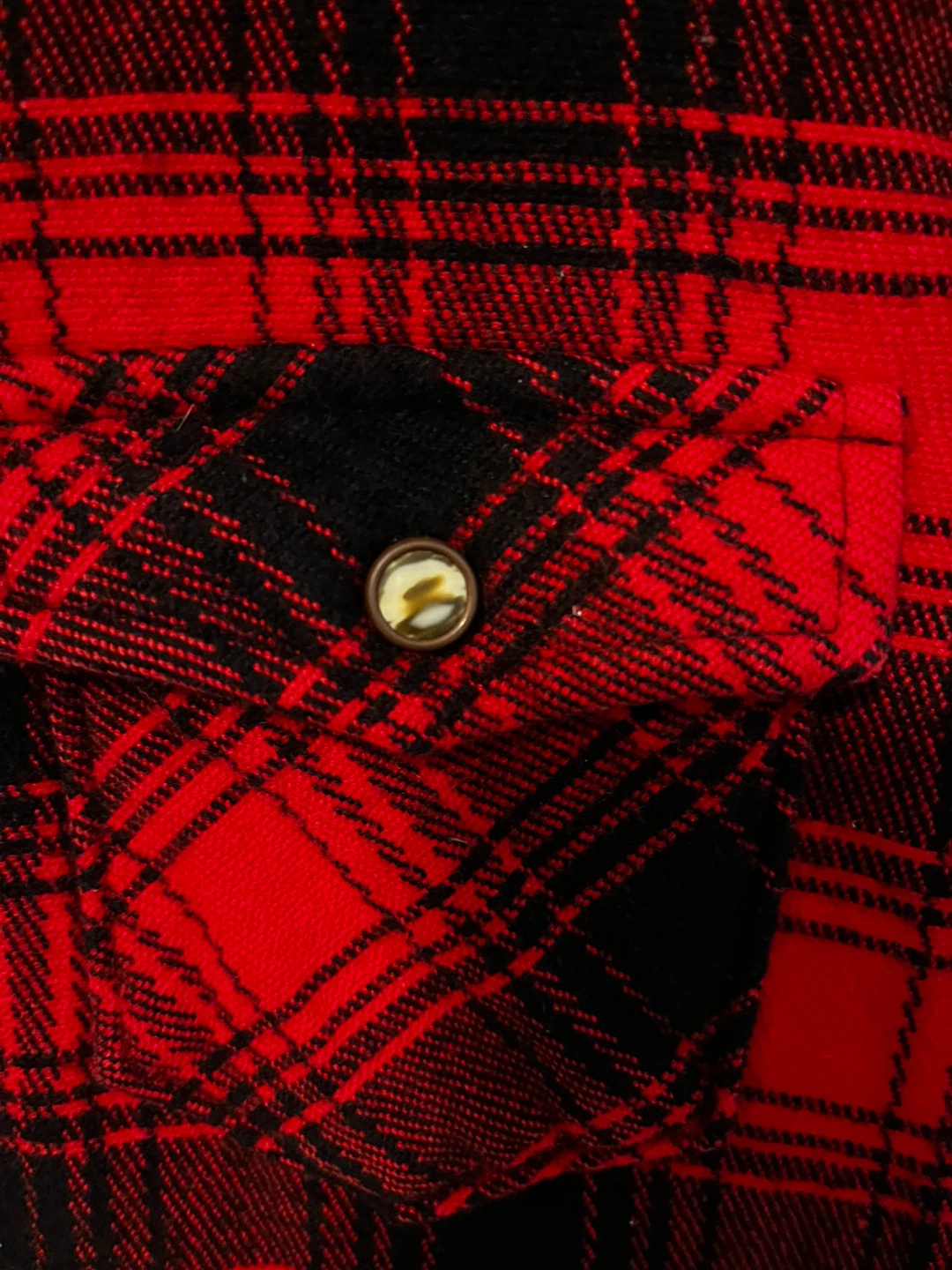 Sz S-M Levi's Red and Black Plaid Western Shirt - Size M - photo 2
