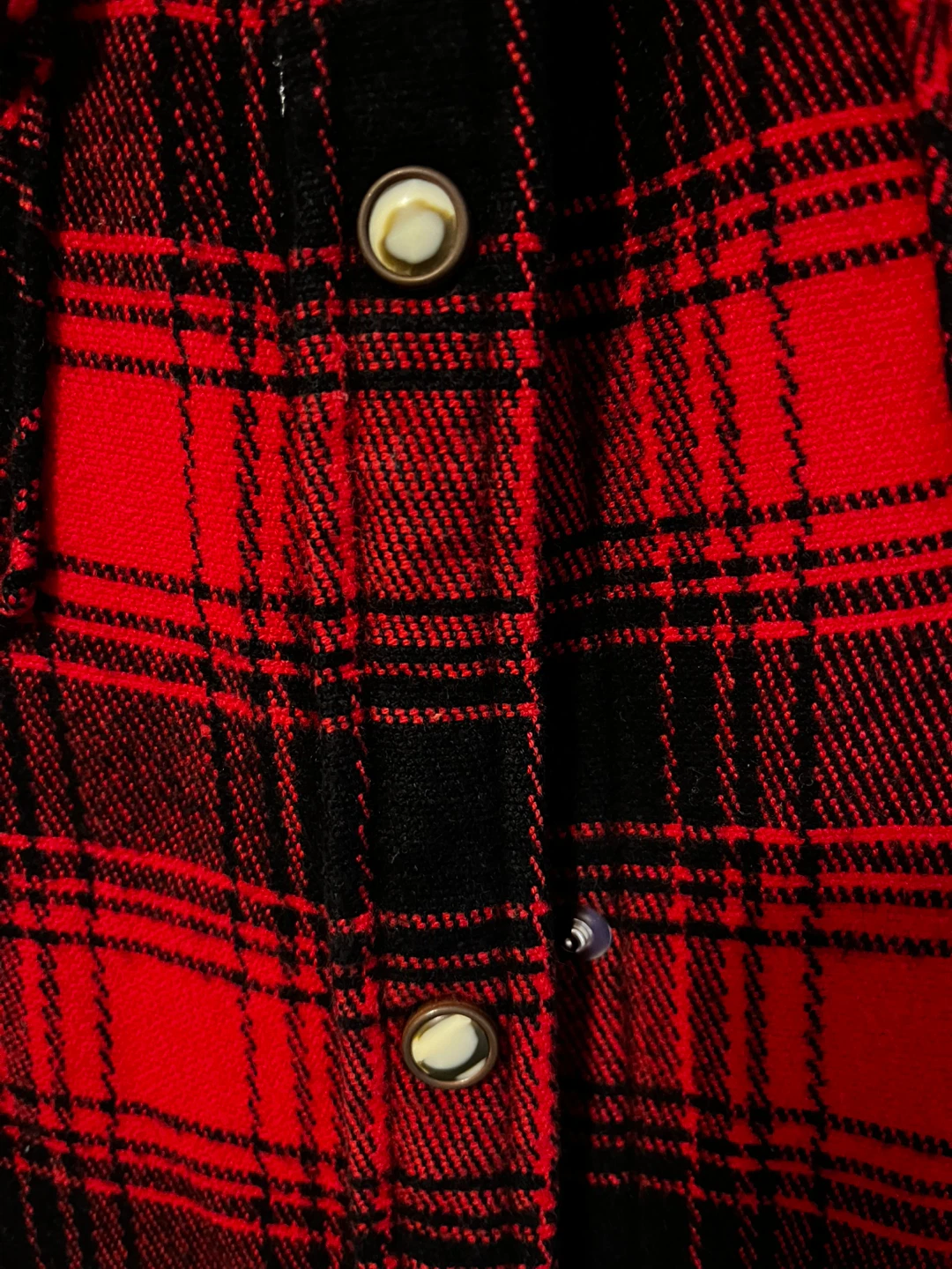 Sz S-M Levi's Red and Black Plaid Western Shirt - Size M - photo 3
