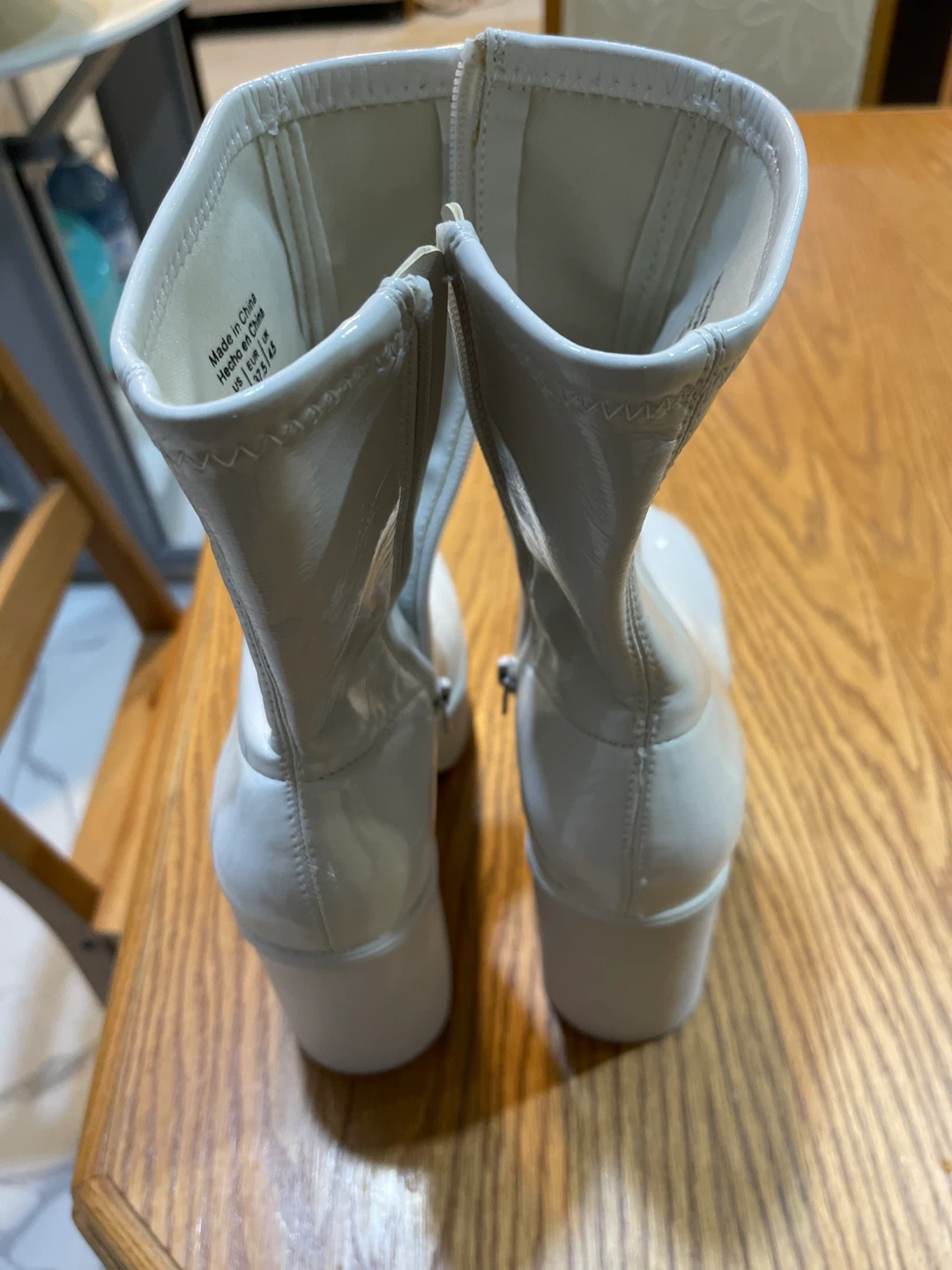White Platform Ankle Boots - photo 3