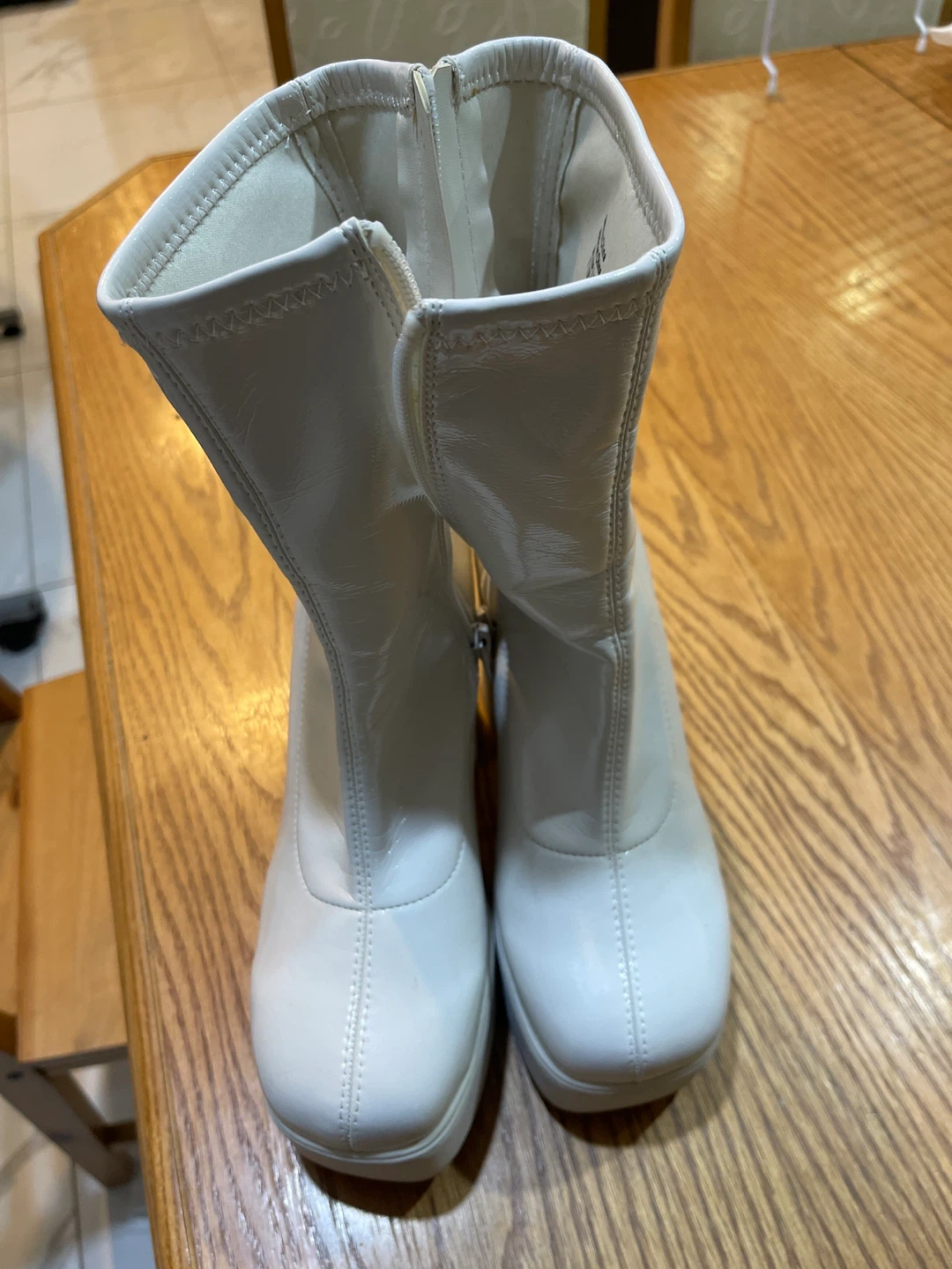 White Platform Ankle Boots - photo 4