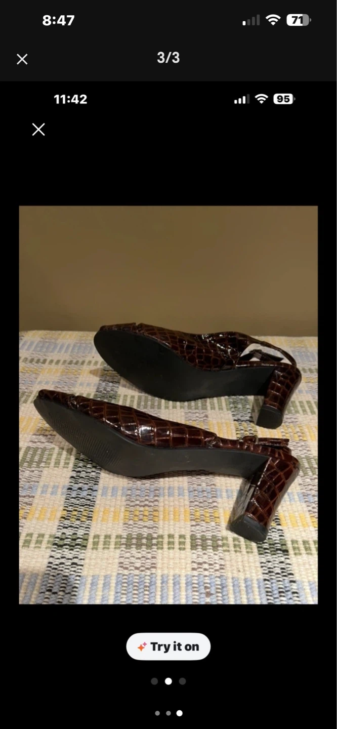 Crocodile Slingback Heels - photo 2
