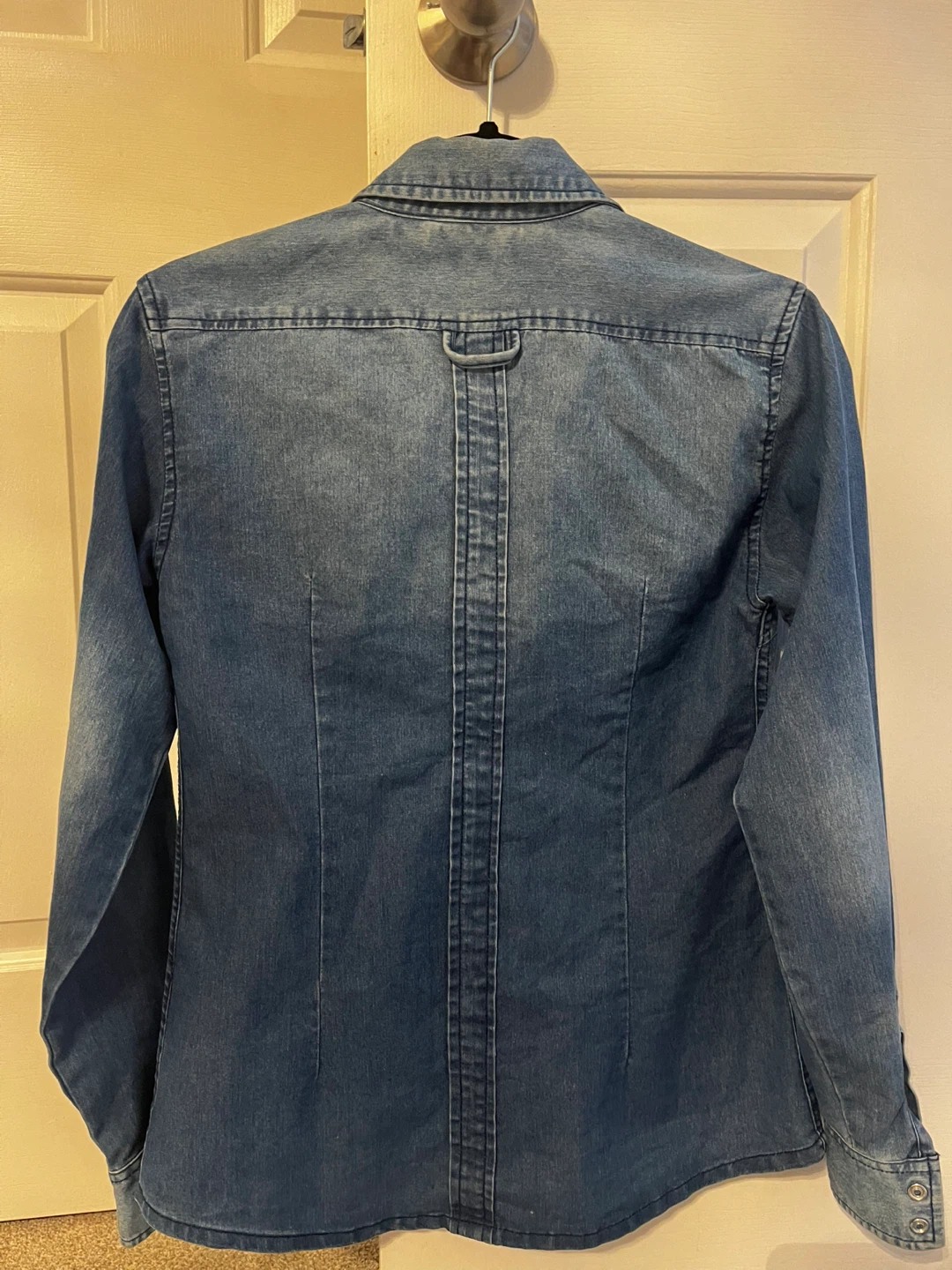 Sz M-L Fit Gold Trans Denim Shirt Size L - photo 4