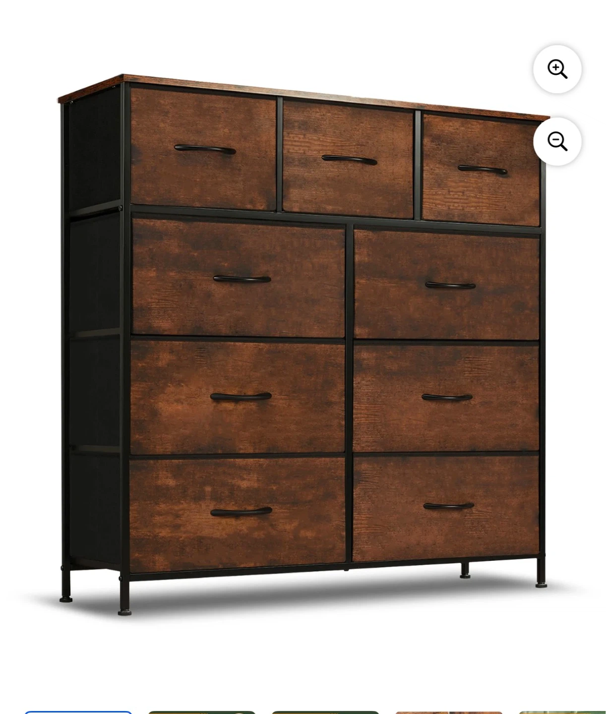 Fabric Dresser with 9 Drawers