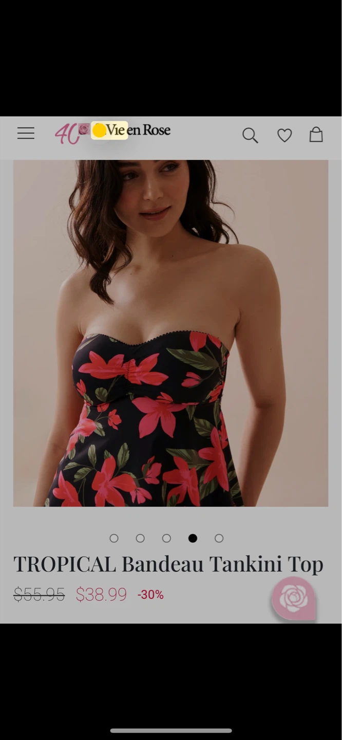 Brand new Vie en Rose Tropical Bandeau Tankini Top - Size S - photo 2