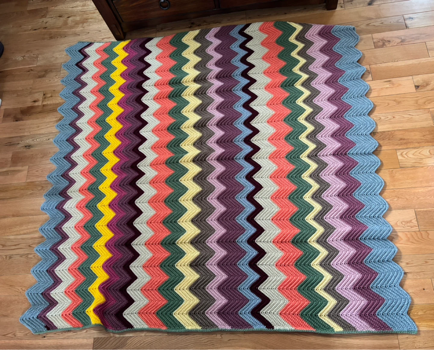 Vintage Handmade Crochet Afghan-approx. 62"x 62"