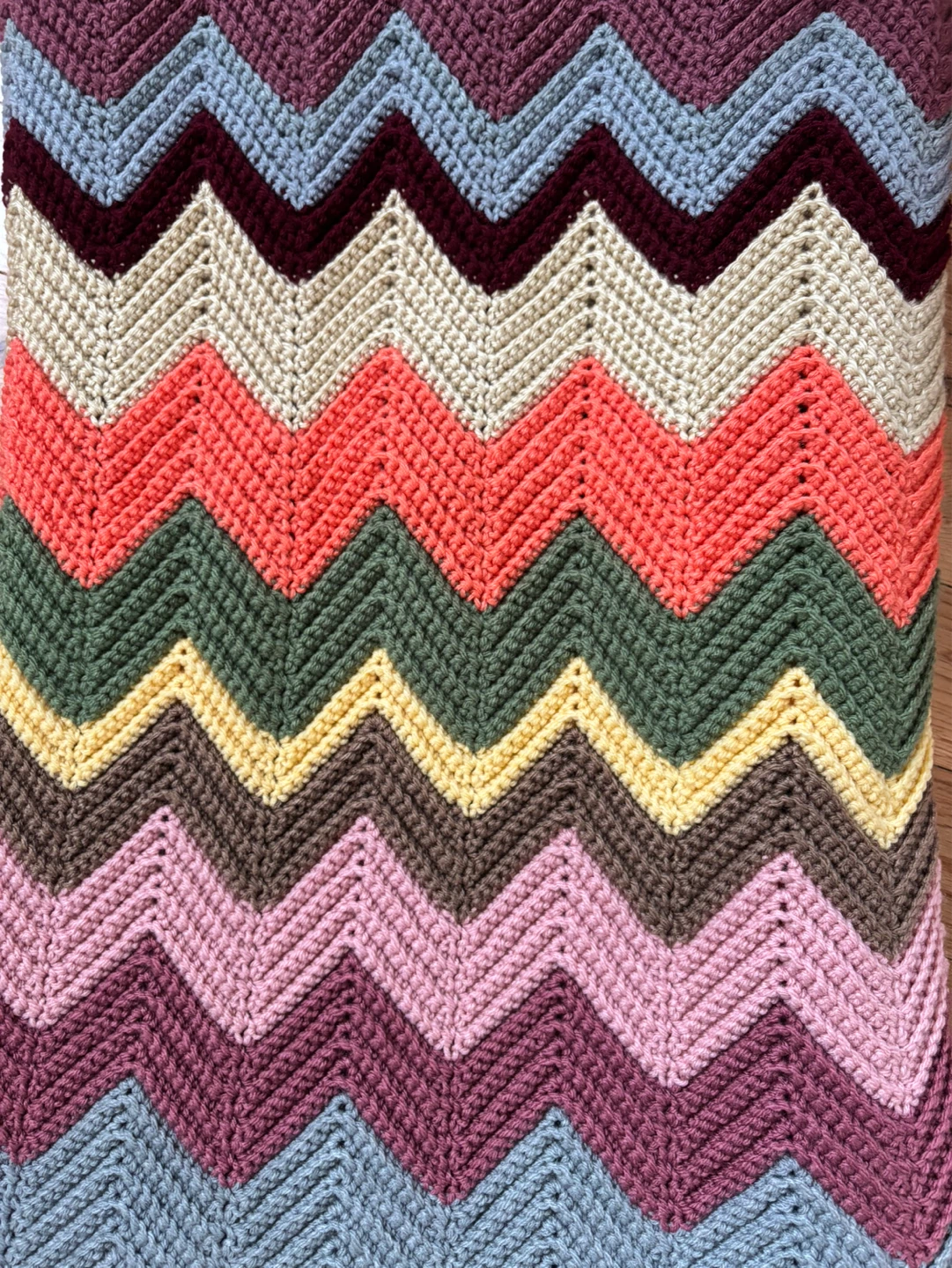 Vintage Handmade Crochet Afghan-approx. 62"x 62" - photo 2