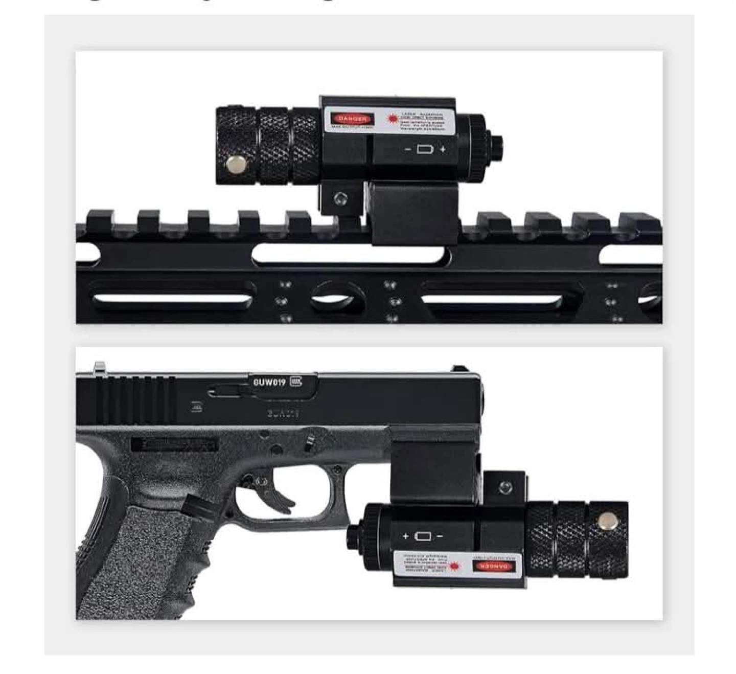 Pinty compact tactical red rail laser sight with Picatinny mount - photo 4